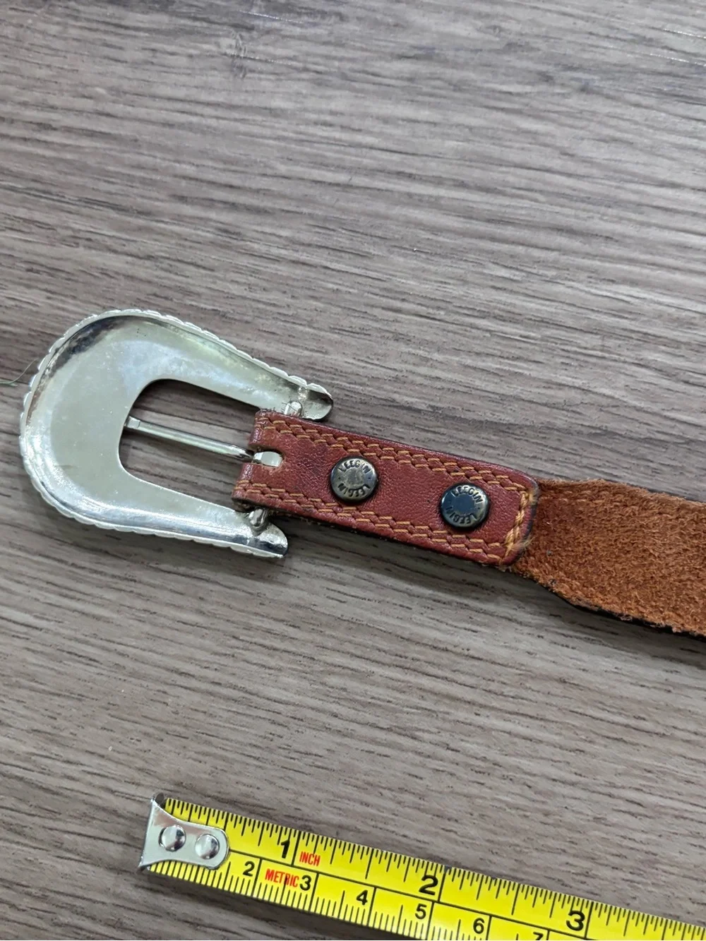 Kids Brown Leather Belt with Silver Buckle